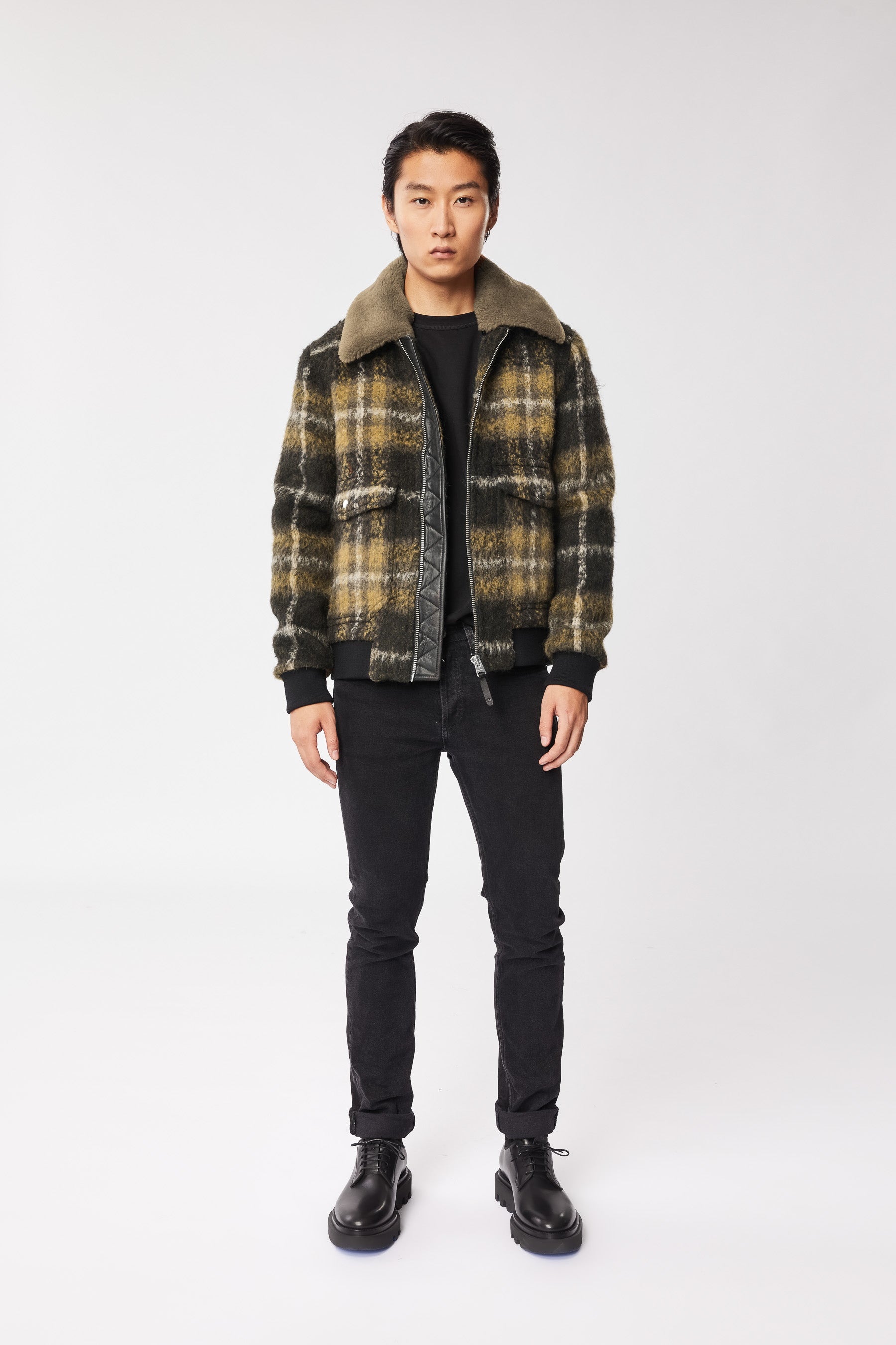 Plaid on sale jacket wool