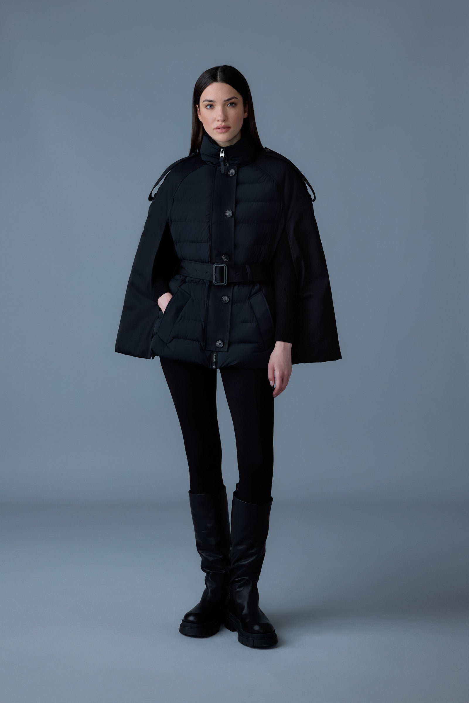 Puffer cape coat hotsell