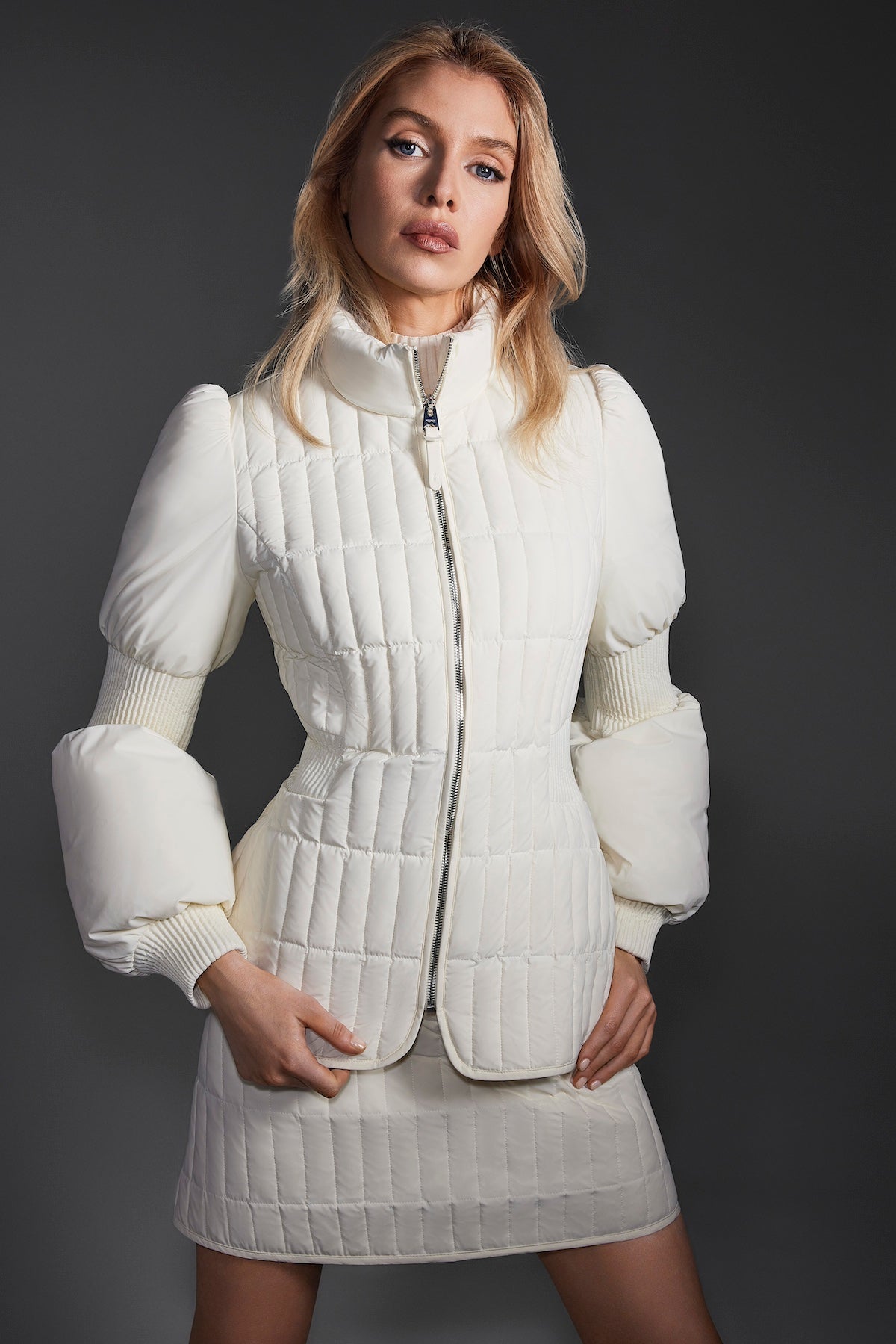 Felicia puffer jacket with belt best sale