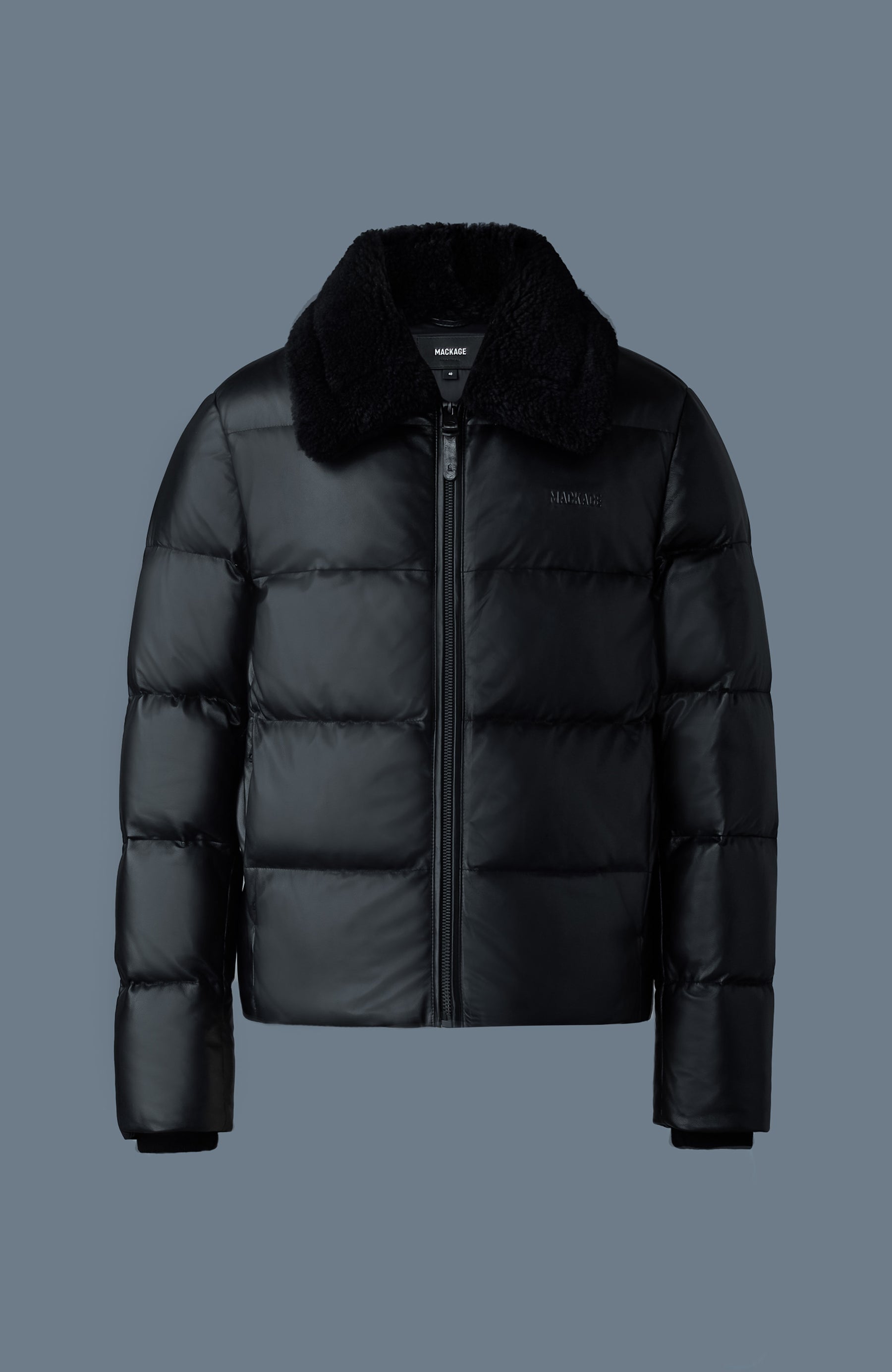 Kyrie leather down quilted jacket with shearling collar Mackage Canada