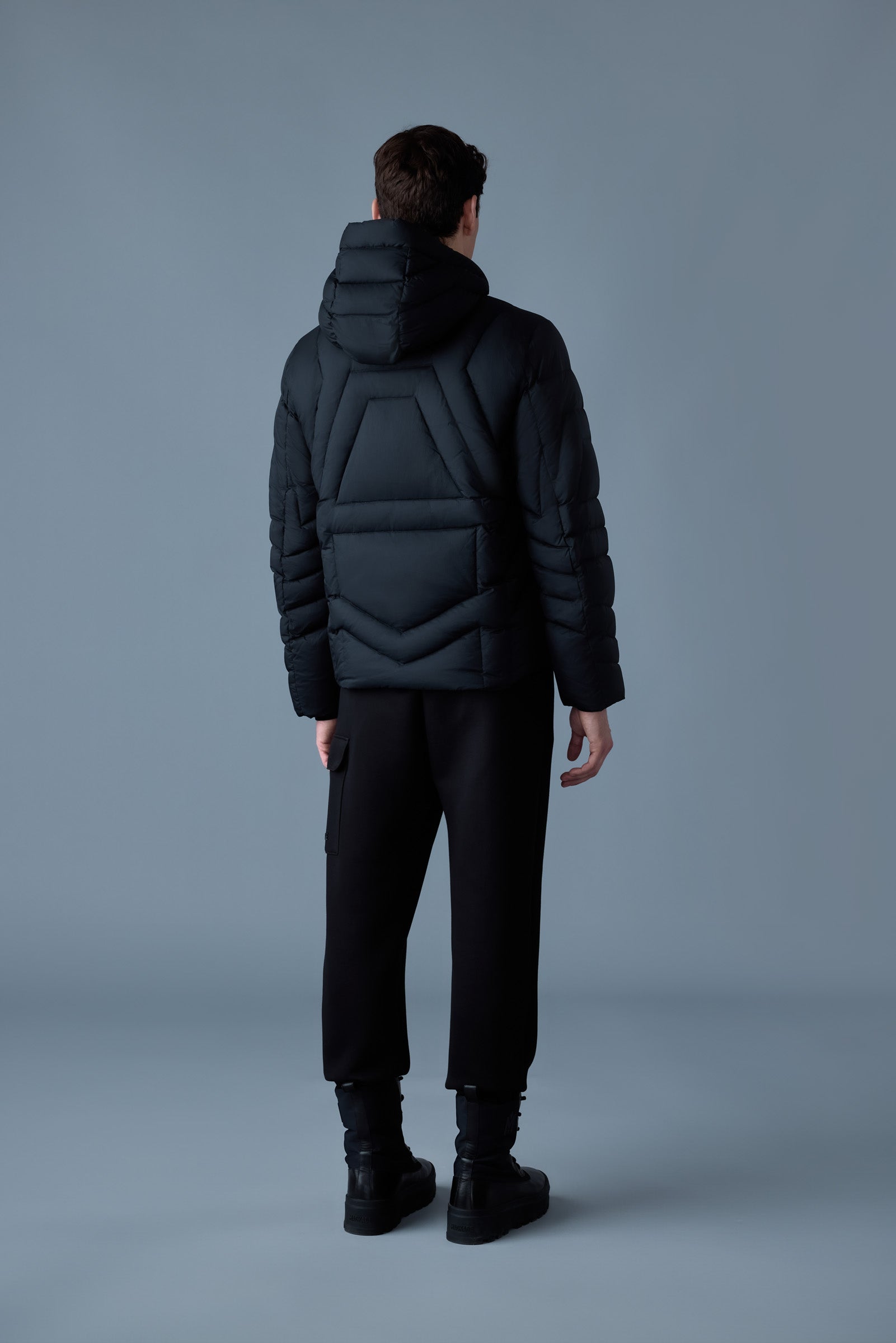 Luke softwash geometrical channel quilt down jacket Mackage Canada