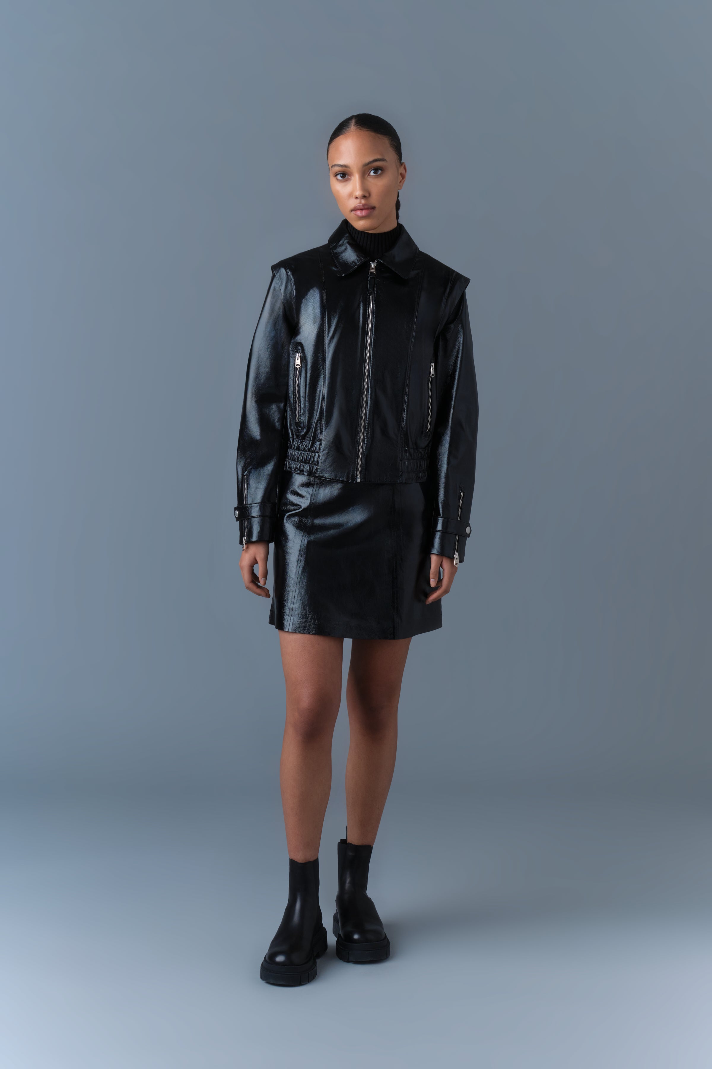 Mackage wool and hot sale leather coat