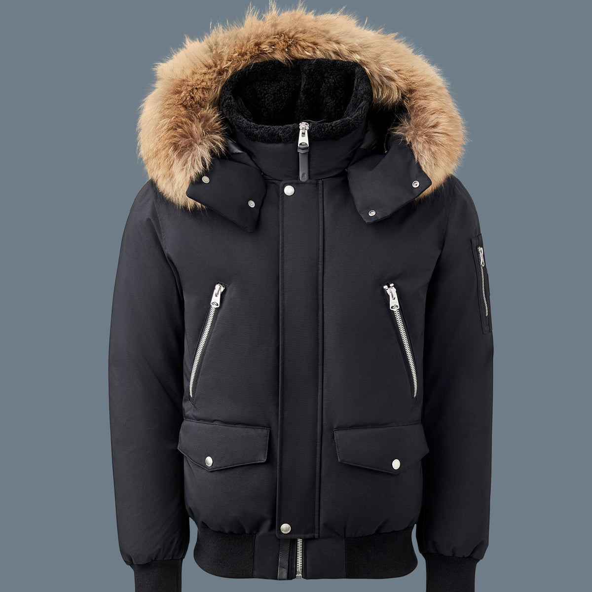 Mackage leather sale jacket with fur