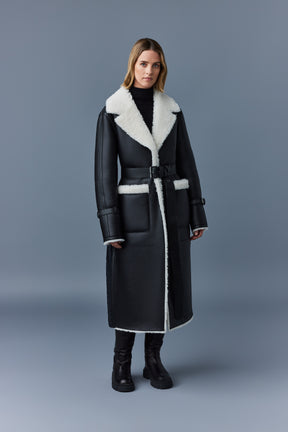 Sabreen, Long trench coat with shearling trim for ladies | Mackage